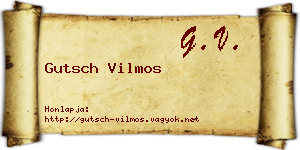 Gutsch Vilmos névjegykártya